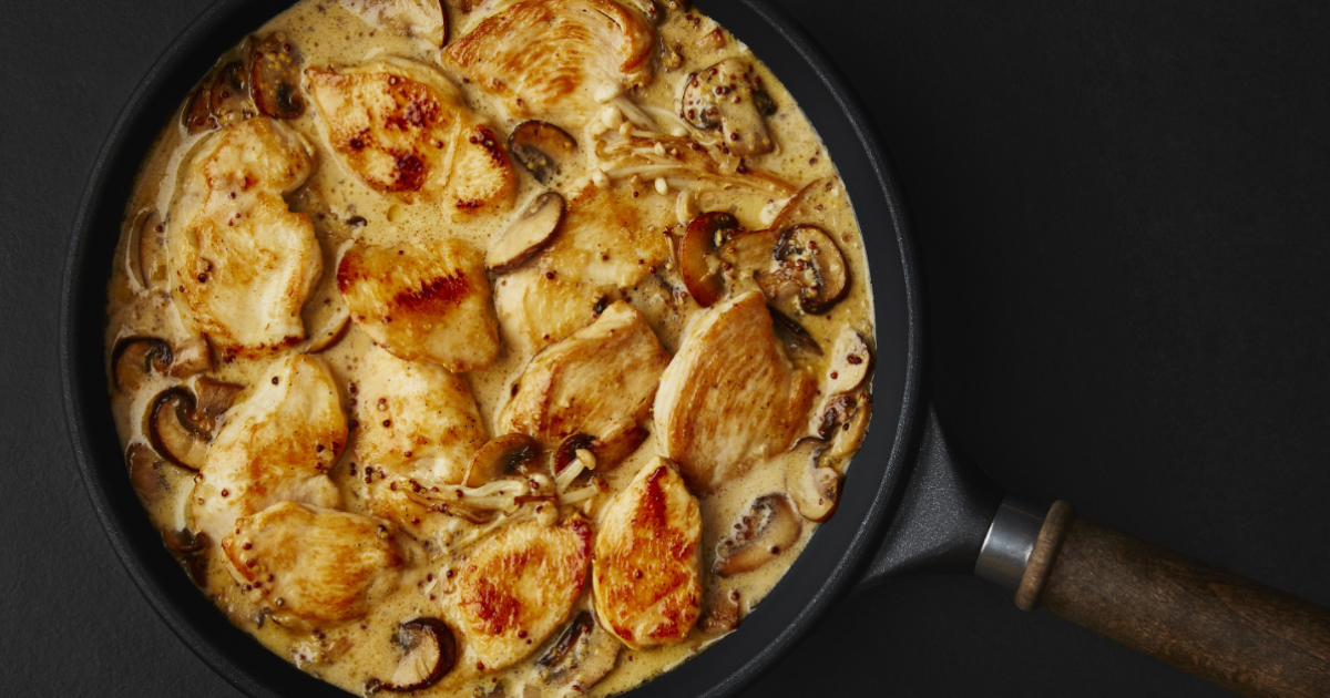 Creamy chicken with mushrooms recipe | Exceldor