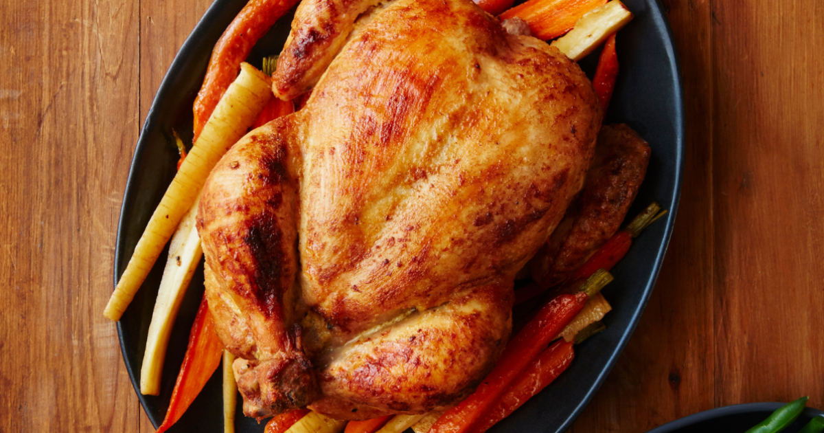 Dijon roast chicken with root vegetables recipe | Exceldor