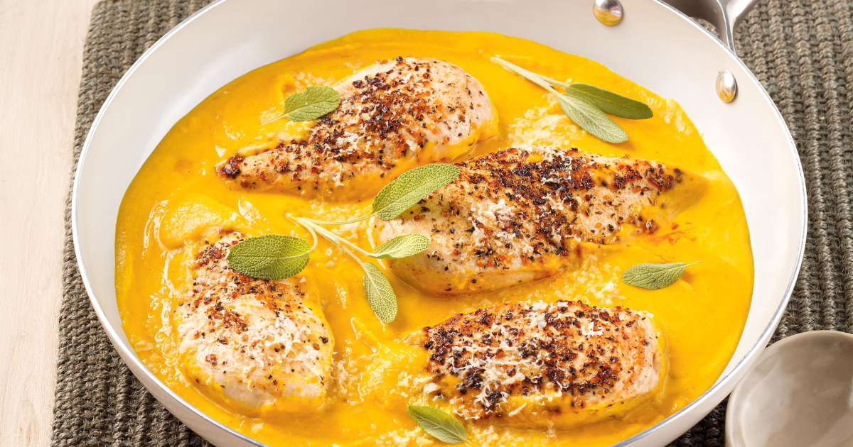 Chicken with creamy squash sauce | Exceldor