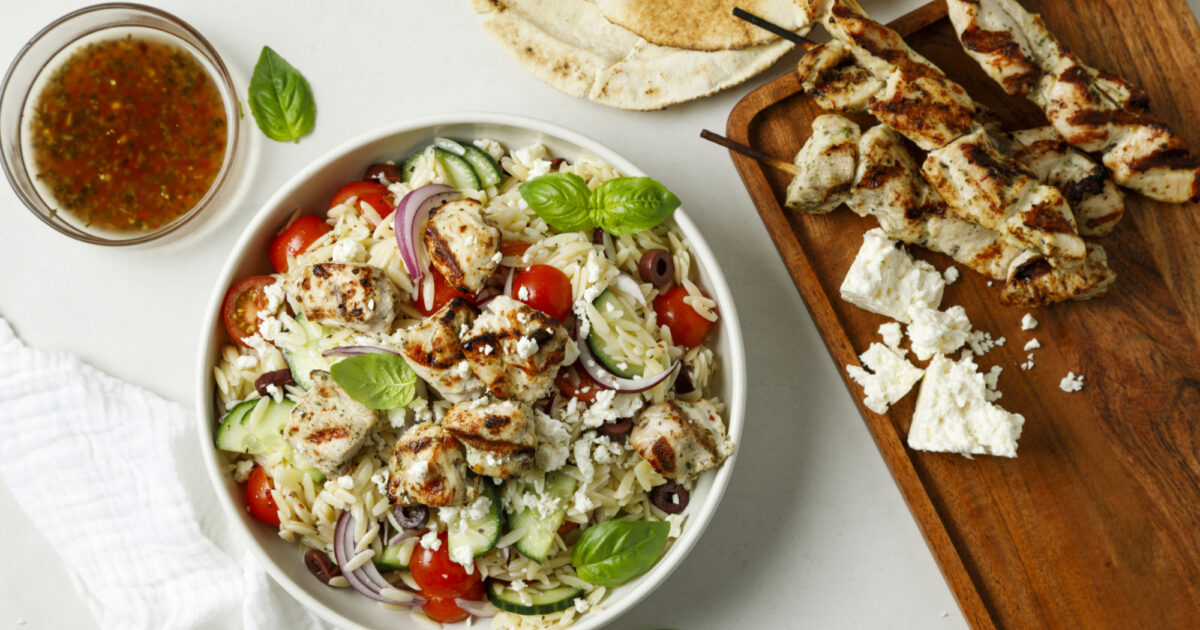 Orzo Chicken Greek Salad Recipe | Exceldor