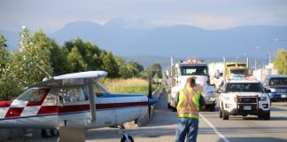 فرود اضطراری یک هواپیمای کوچک در بزرگراه