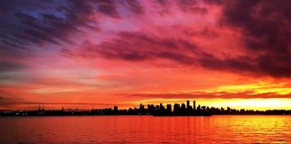 عکسهایی از طلوع در بریتیش کلمبیا، و پیشبینی هوای روزهای آینده