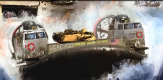 هاورکرافت جدید نیروی دریایی ایالات متحده با توان حمل تانک های سنگین و ۱۸۰ سرباز