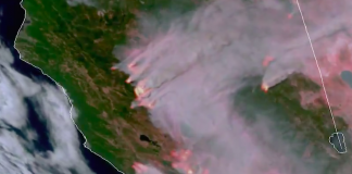 منظرهی وحشتناک آتشسوزیهای کالیفرنیا از فضا (ویدئو) colifornia wildfire