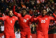 برگزاری دیدار مقدماتی جام جهانی کانادا و مکزیک در برف