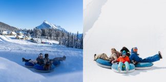 لذت تیوبسواری در آلبرتای برفی