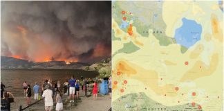 گسترش دود ناشی از آتشسوزی در جنوب کانادا