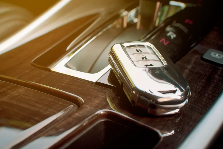 keyless car fob left on console