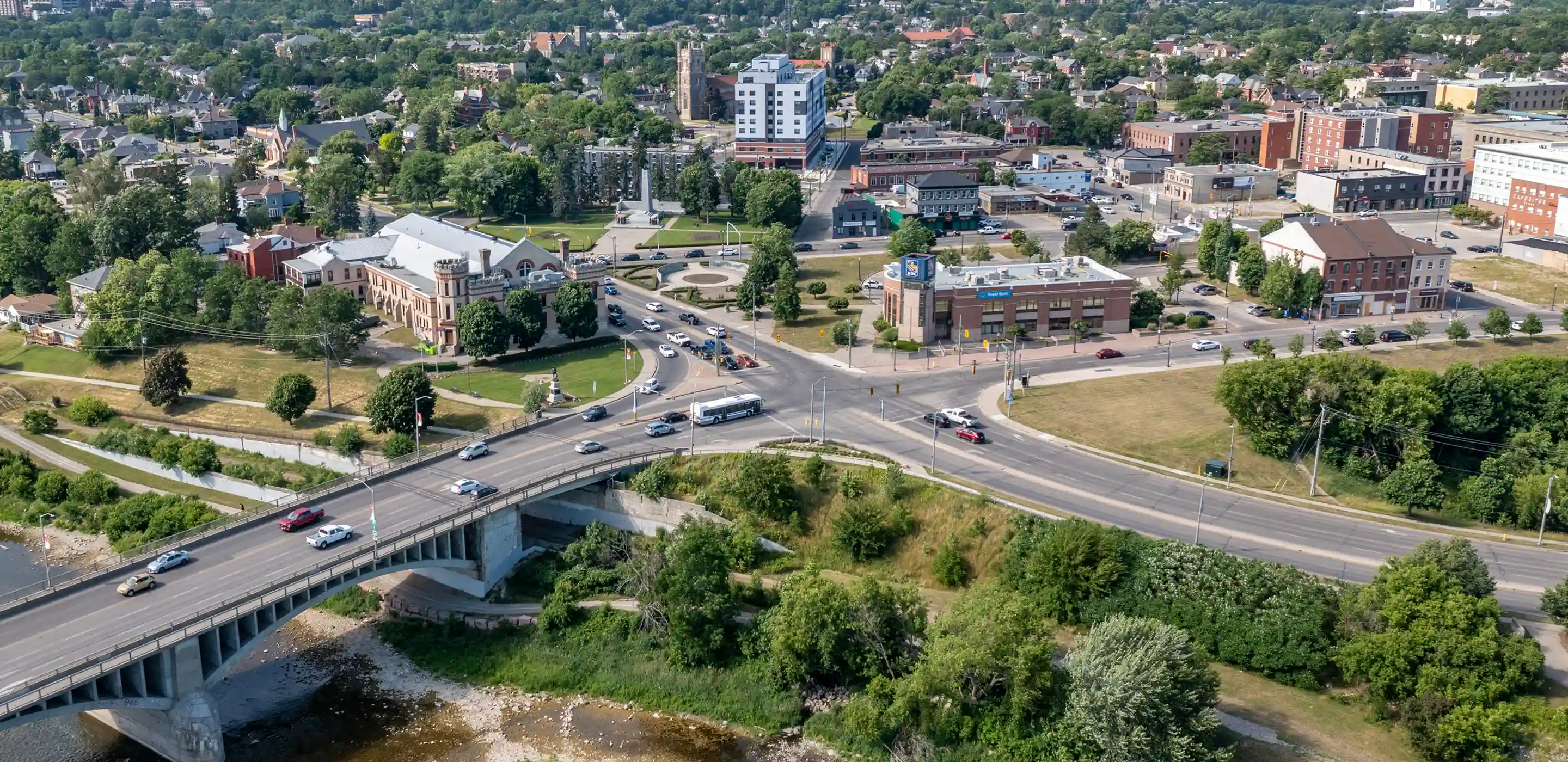 Streets and buildings in Brantford Ontario