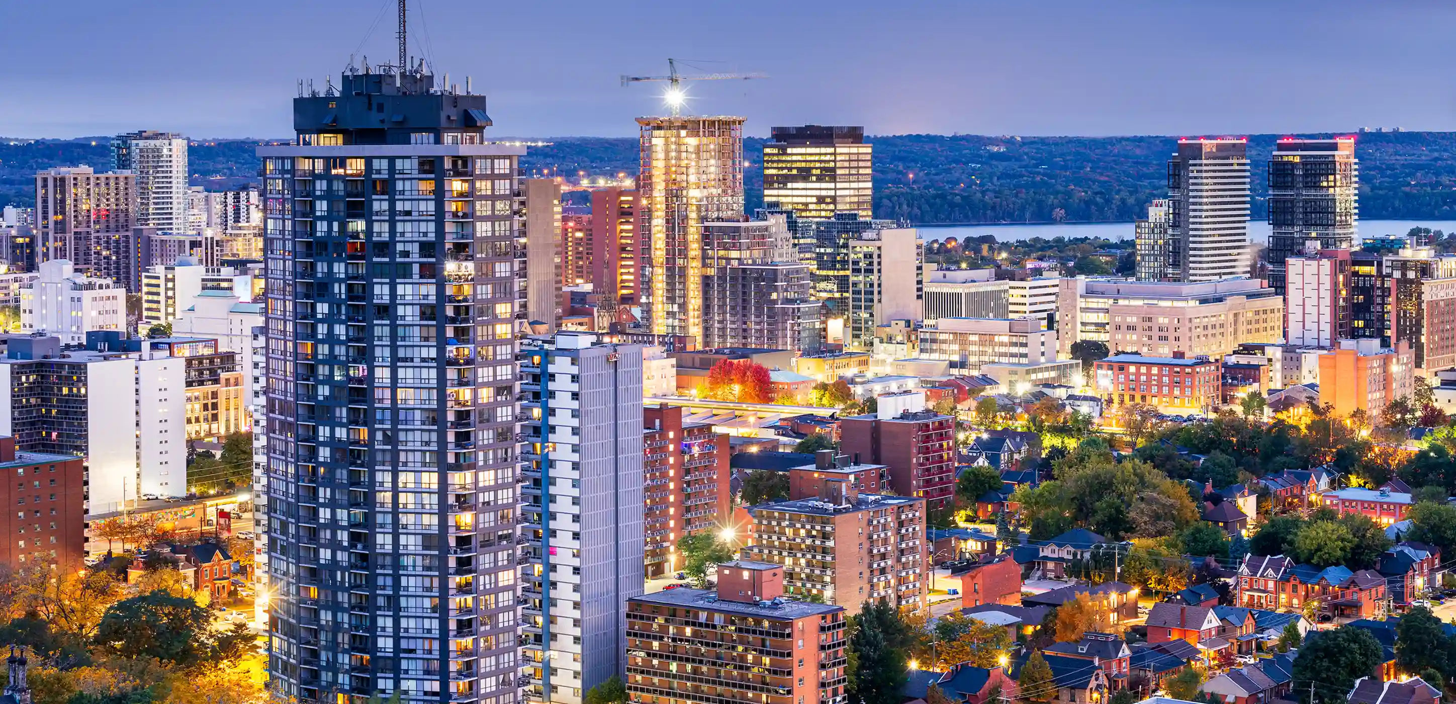Streets and buildings in Hamilton Ontario