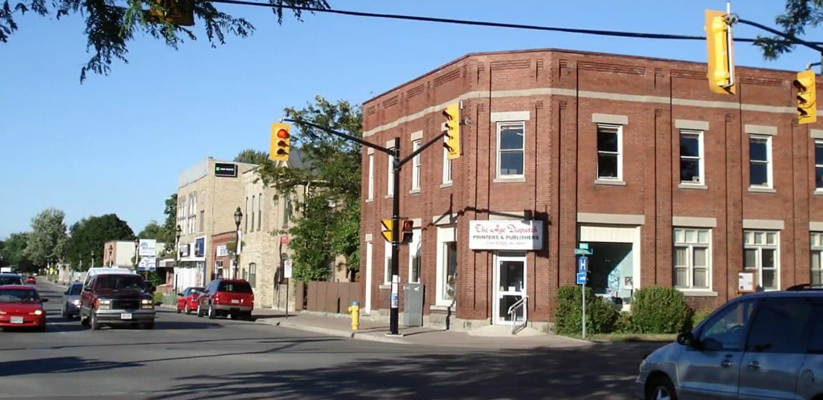 A building and street in Strathroy