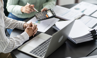 Accountants meeting at a table
