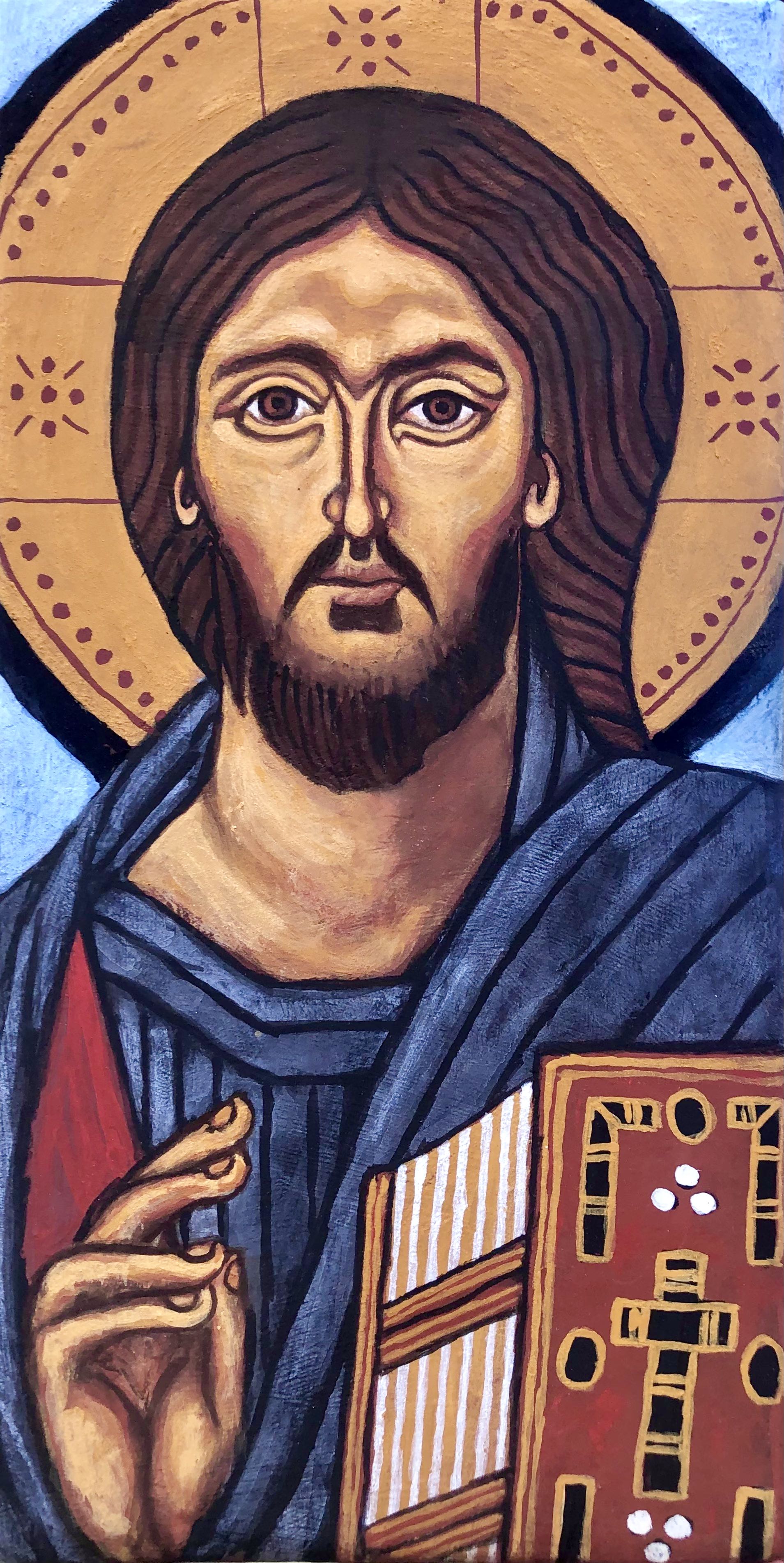 Camelia de Montety - Christ Pantocrator, VIth century byzantine archetype (2025)