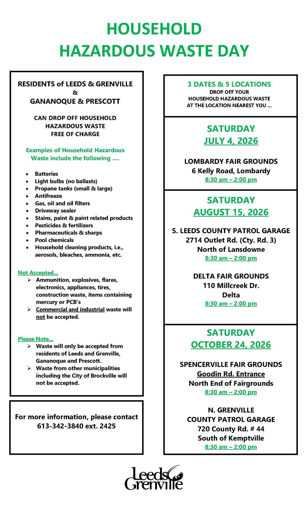 Household Hazardous Waste Days