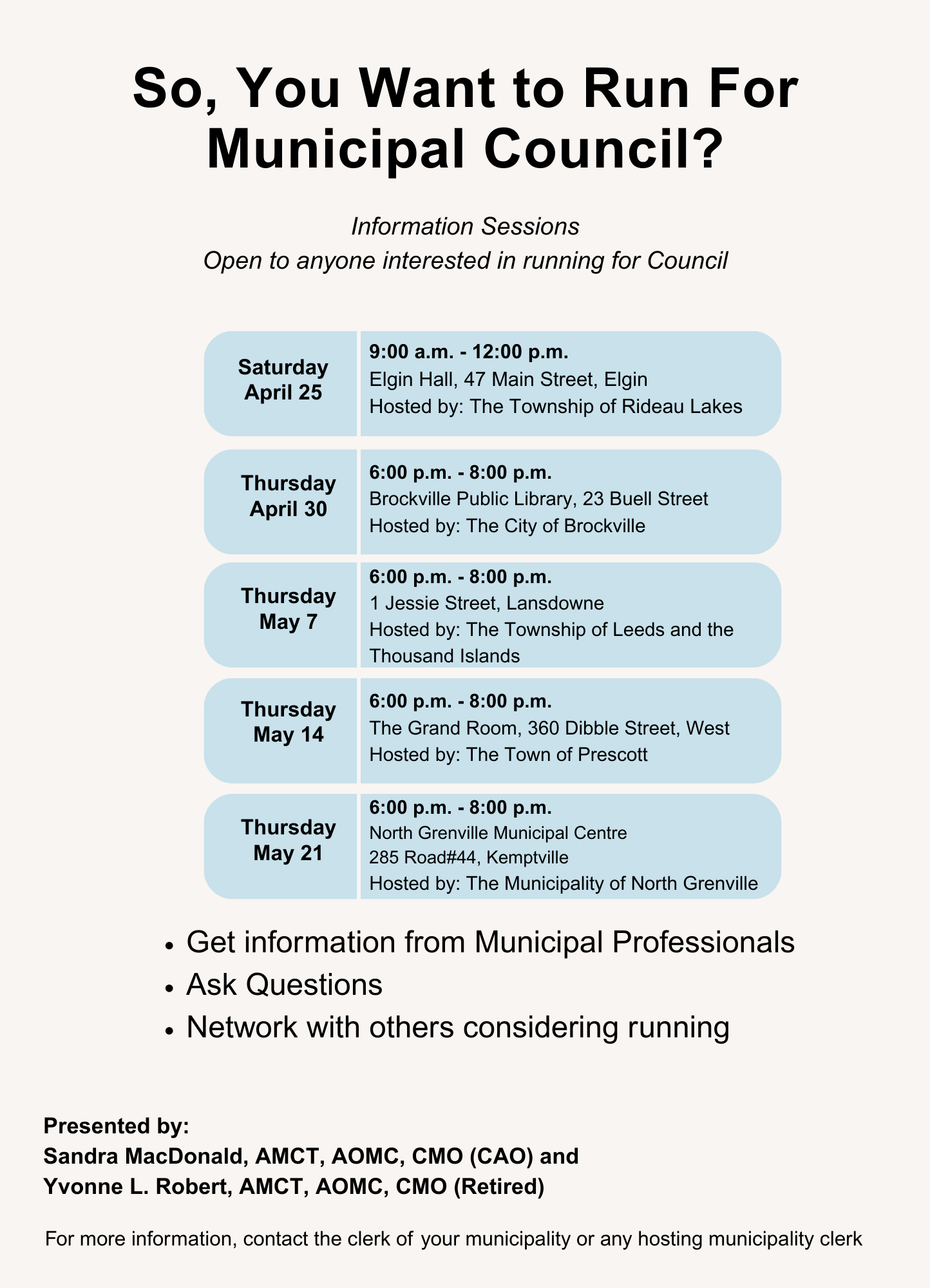 Information Sessions Available