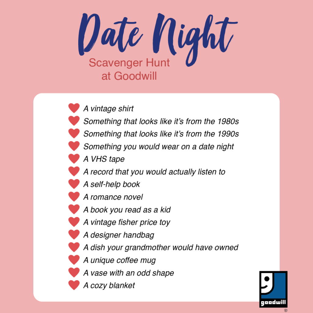 Six Thrift Store Date Night Ideas 10 Date night scavenger hunt