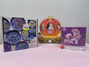 Three colorful jigsaw puzzles - thrift gift ideas under $10