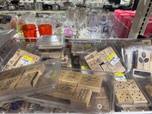 Assorted rubber stamps at Goodwill Alberta
