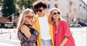 People wearing layered tops