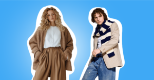 Woman and man in oversized clothing - a current TikTok fashion trend