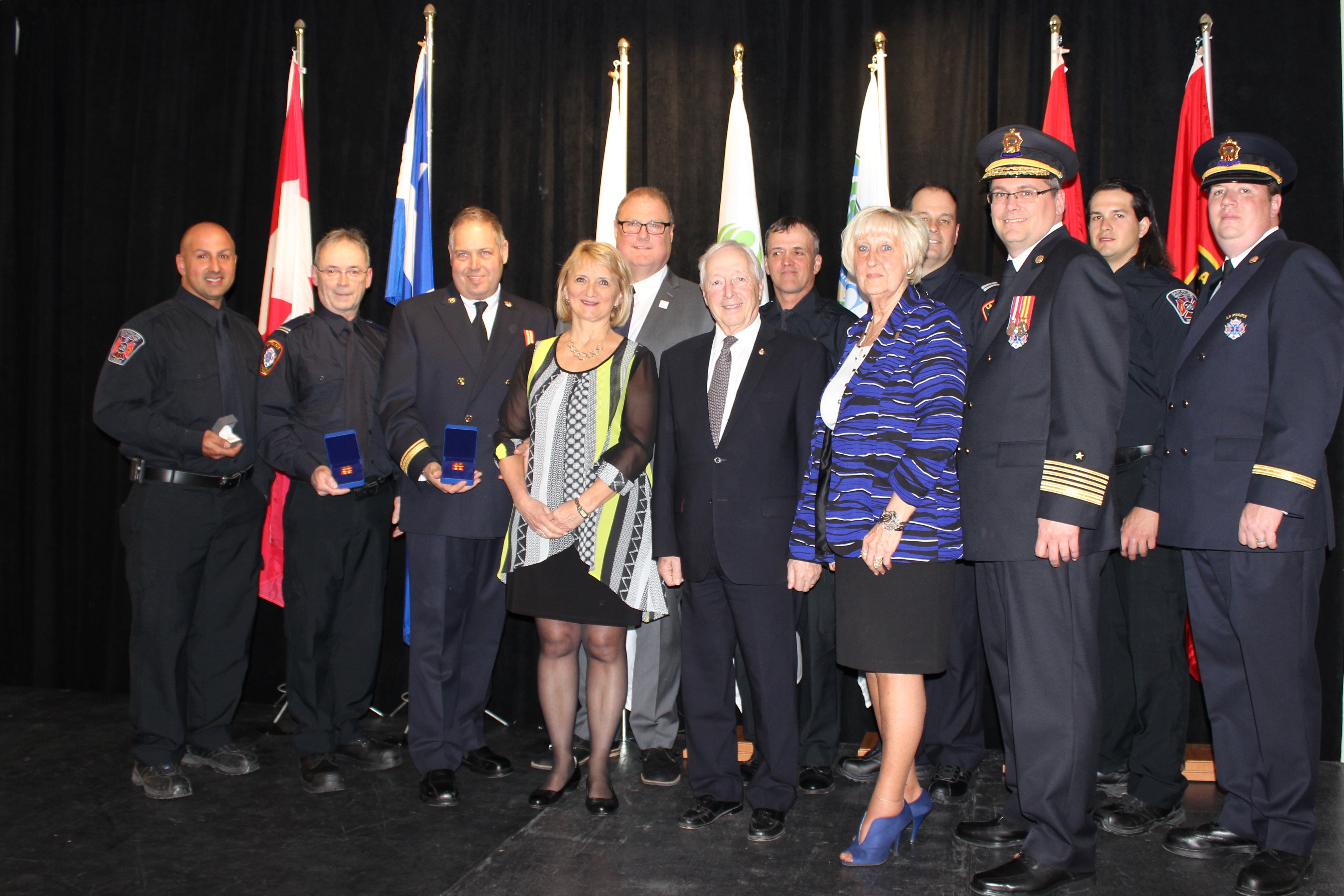 Sept pompiers des Services d&rsquo;incendie de La Prairie et Saint-Philippe – Saint-Mathieu honorés pour leur travail