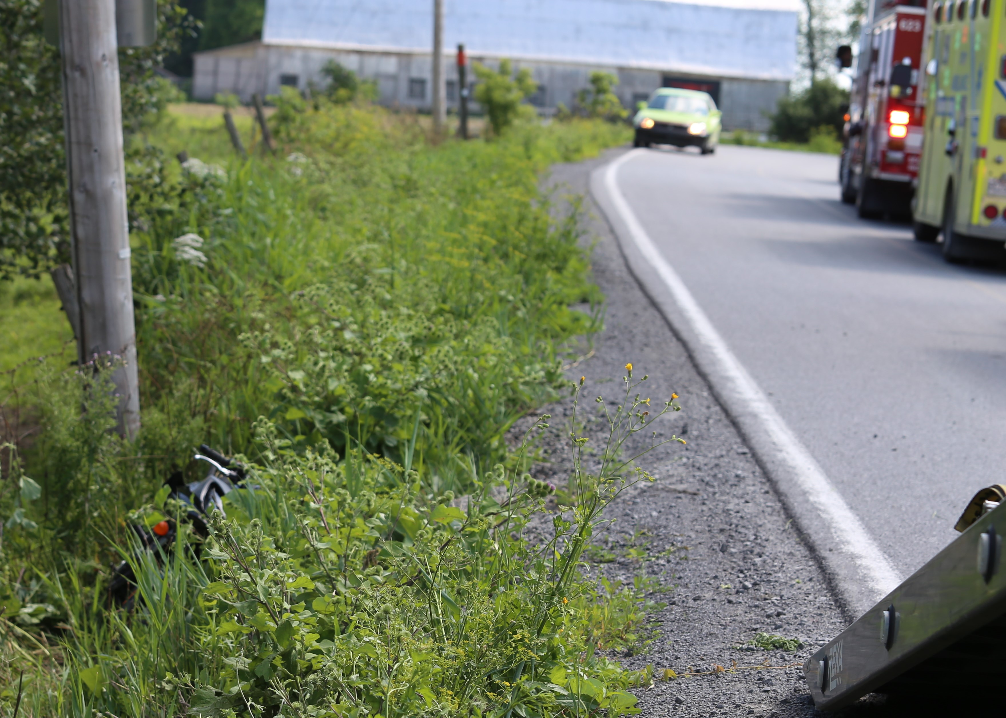 Une motocycliste perd le contrôle à Saint-Constant