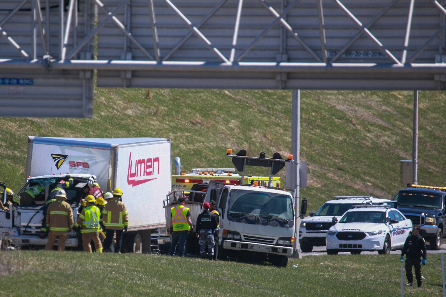 Accident entre deux camions à Candiac
