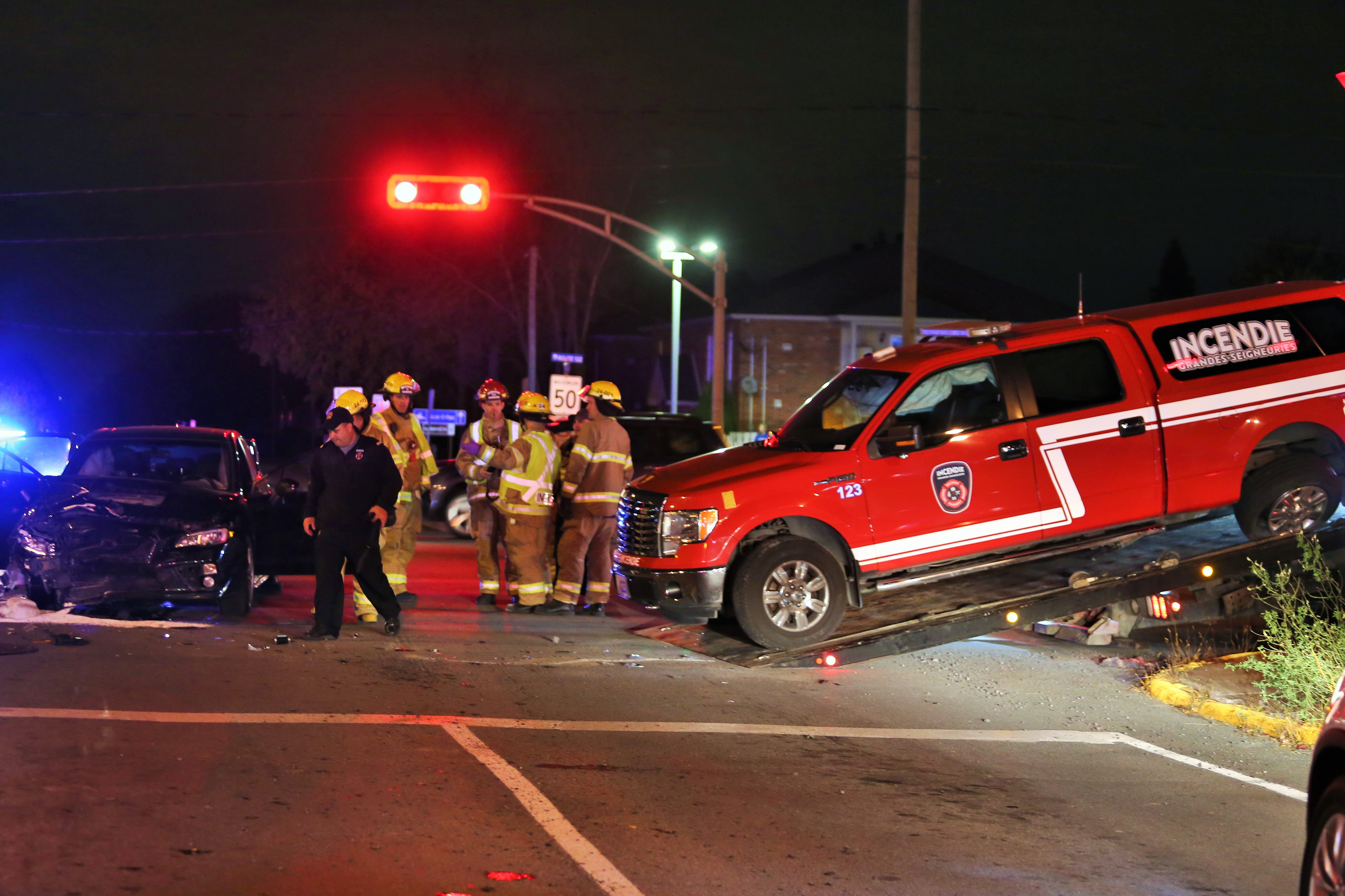 Collision d’un véhicule d’urgence sur la 132