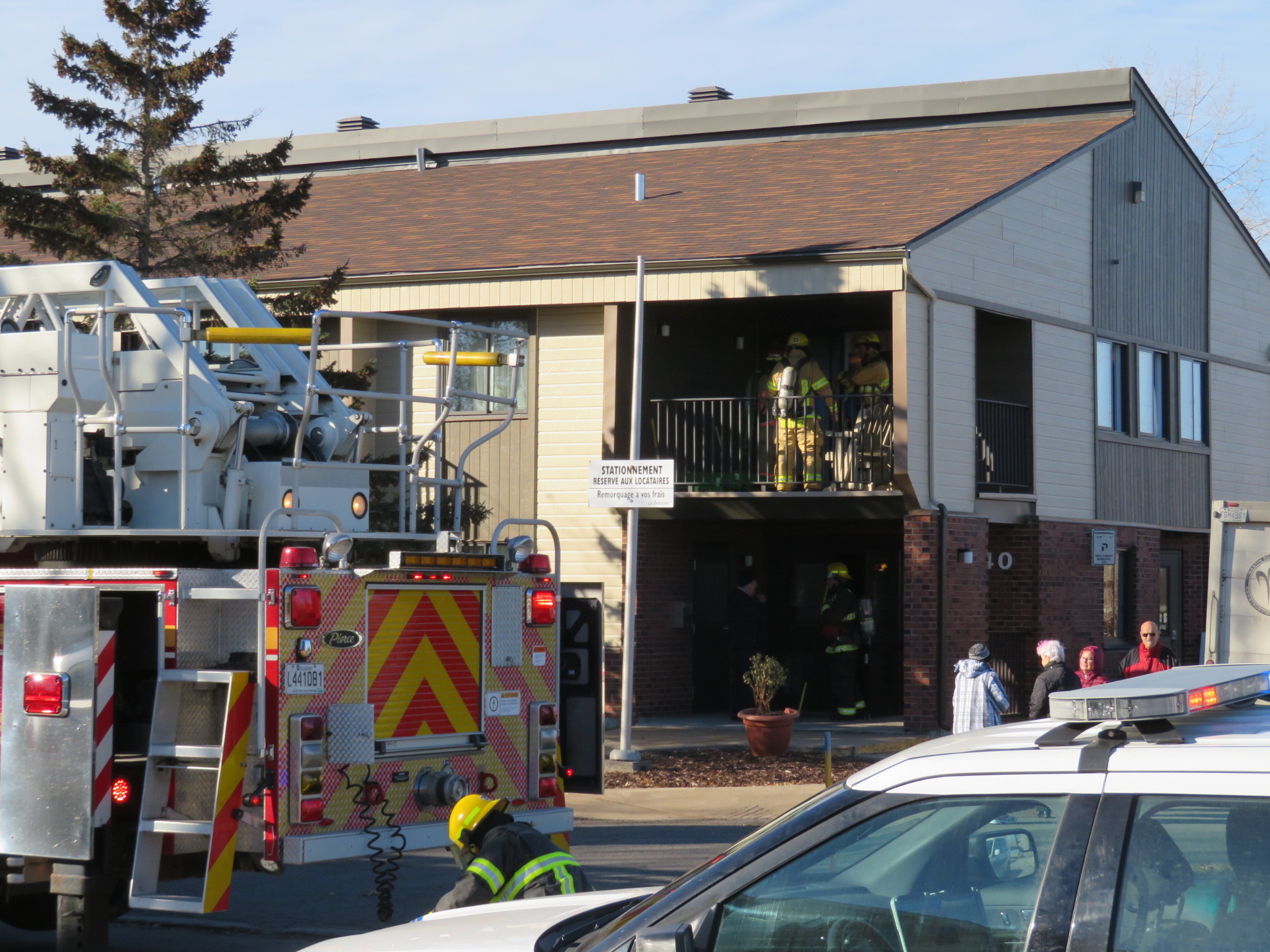 Intervention des pompiers dans une OMH à Sainte-Catherine