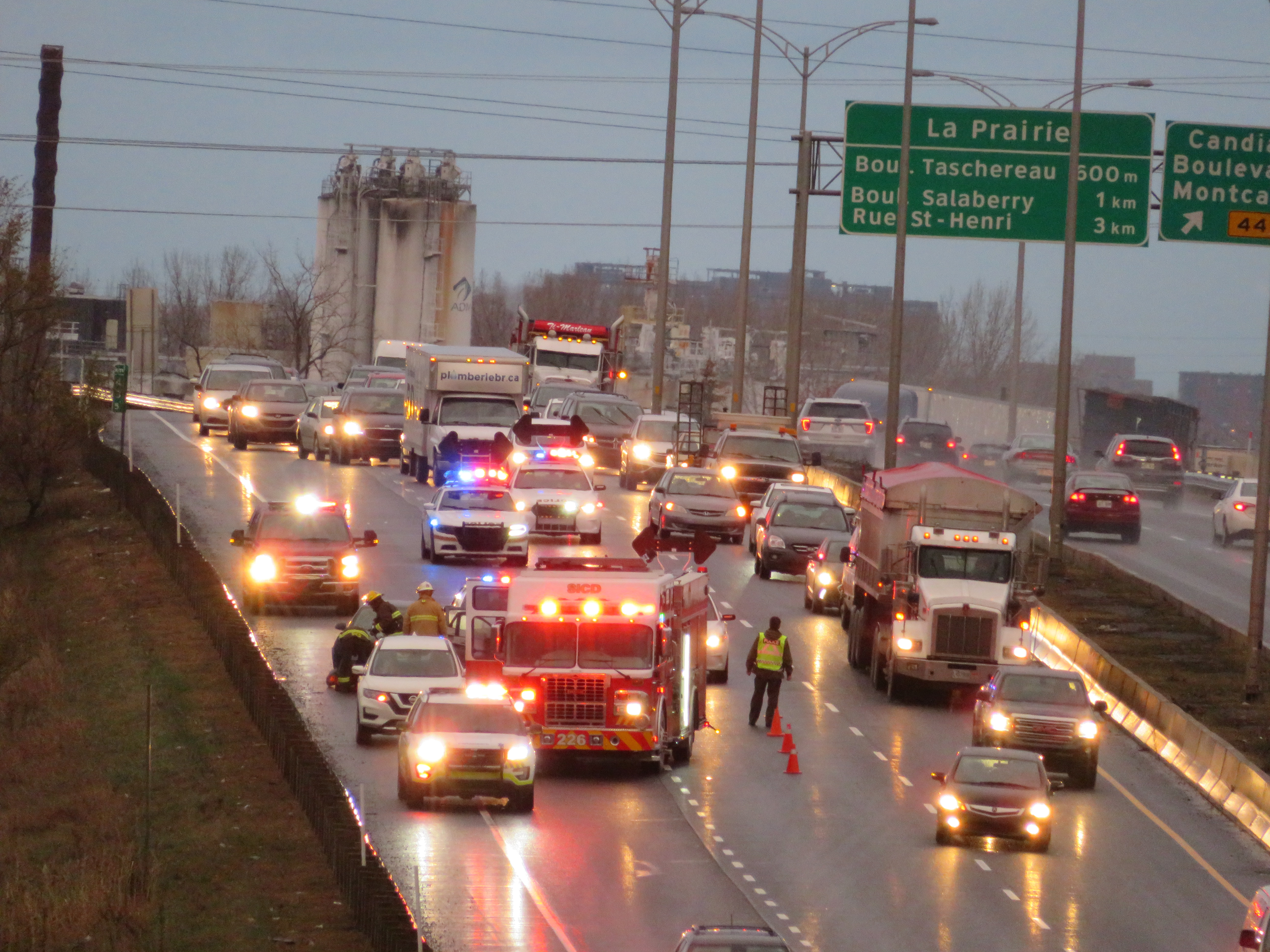 Accident sur la 15 Sud à Candiac