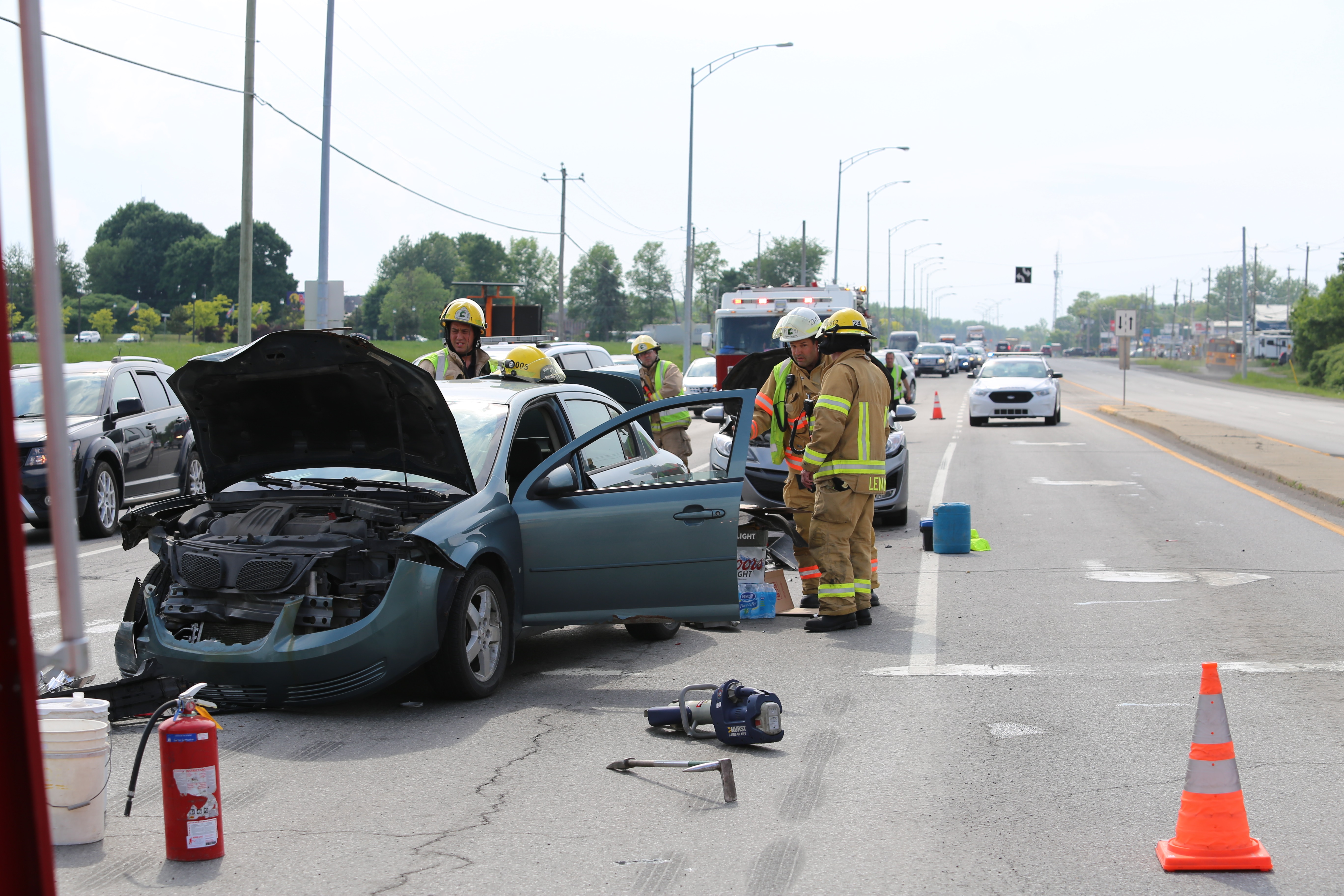 Accident impliquant trois véhicules sur la route 132