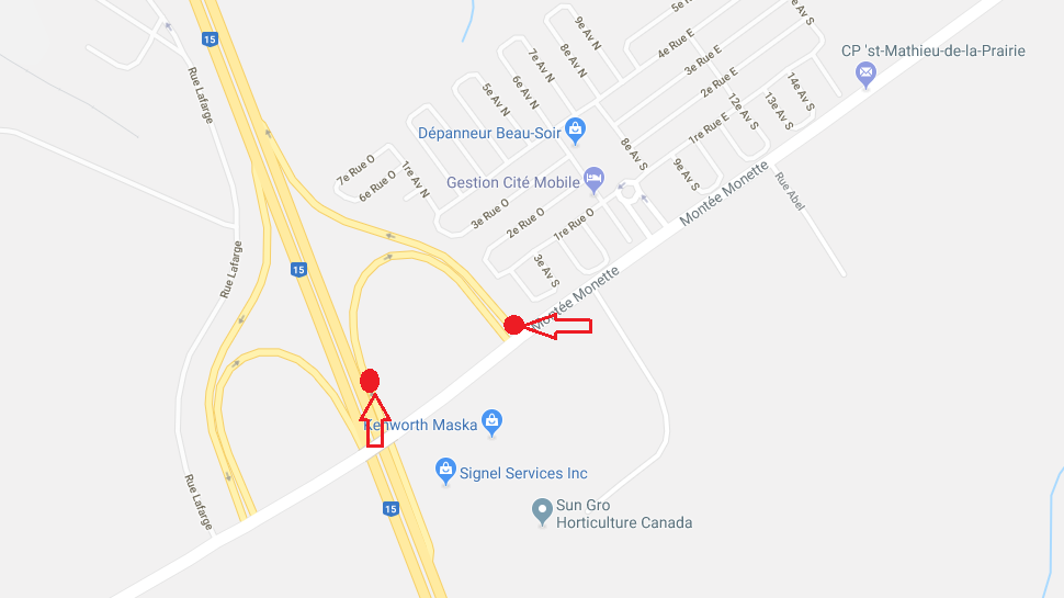 Fermeture complète d’une bretelle à Saint-Mathieu