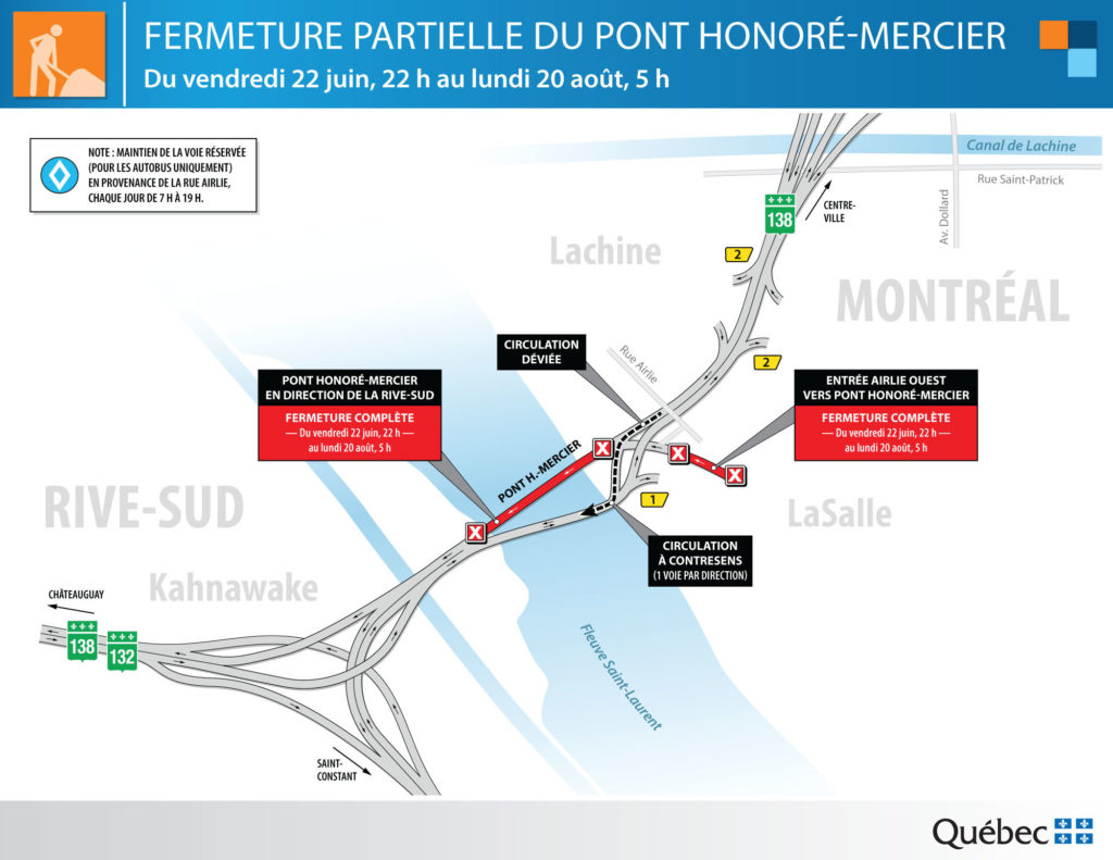 Une seule voie par direction au pont Mercier dès vendredi