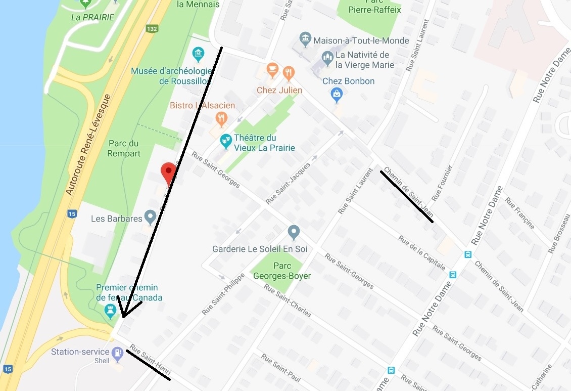 Rue Saint-Ignace à La Prairie : circulation en sens unique