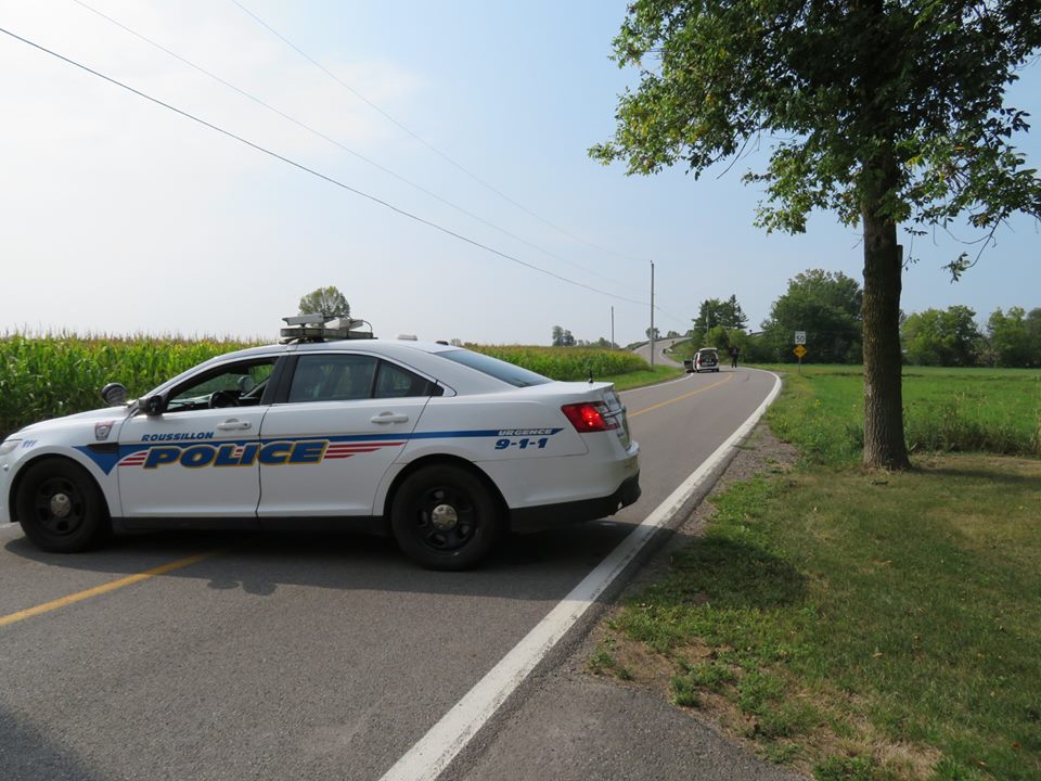 Sortie de route sur le rang Saint-Régis Sud à Saint-Constant