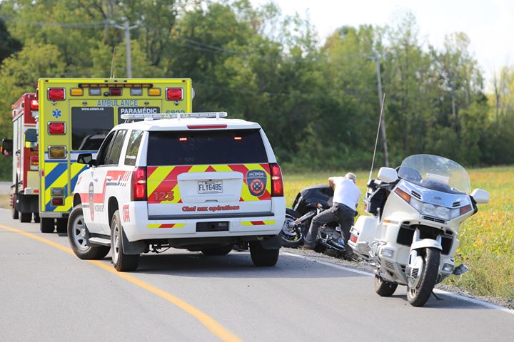 Sortie de route d&rsquo;une moto à Saint-Constant