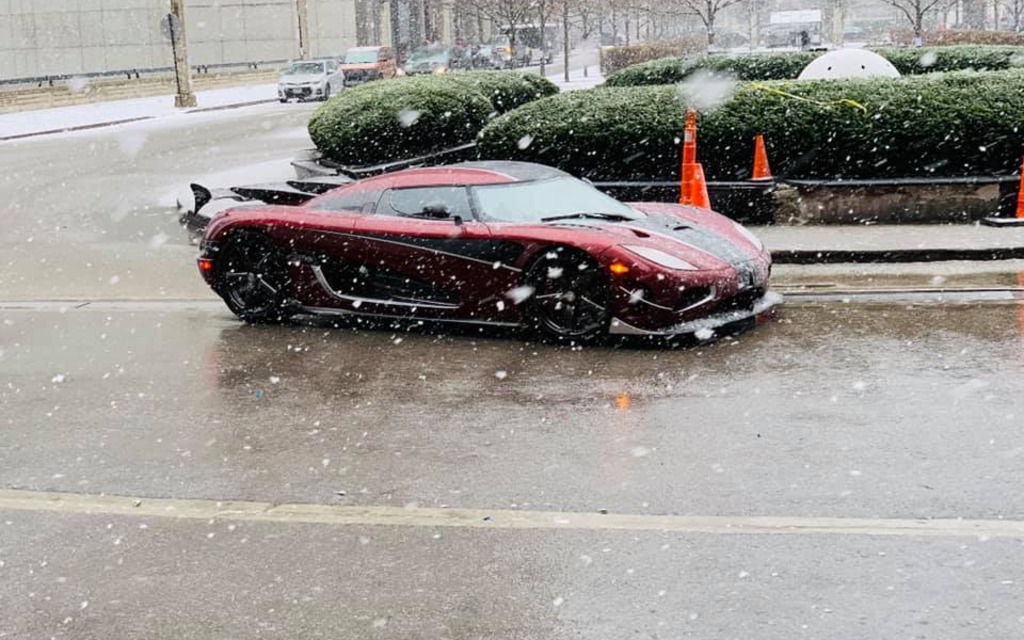 Une rare Koenigsegg aperçue sous la neige