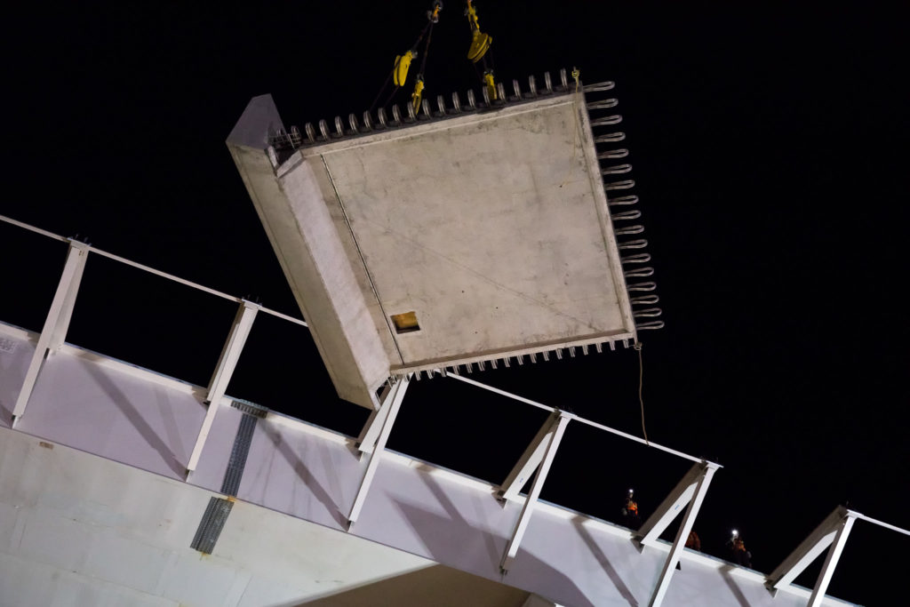 La fabrication des dalles de tablier est terminée