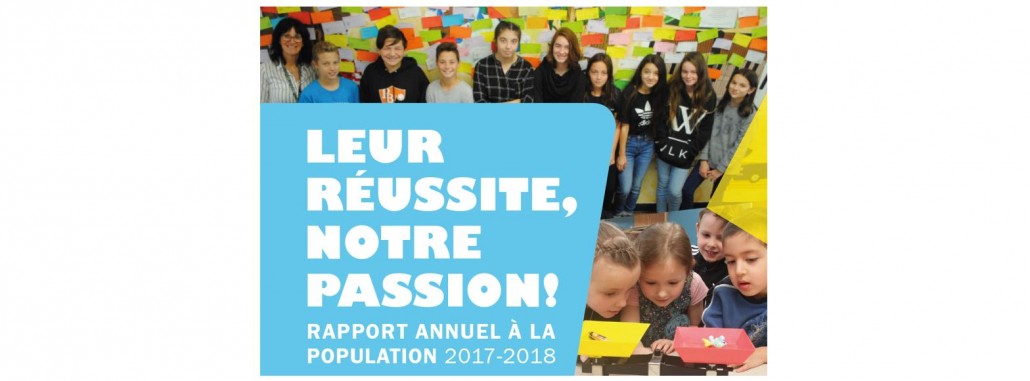 Le Rapport à la population 2017-2018 de la Commission scolaire des Grandes-Seigneuries est disponible en ligne