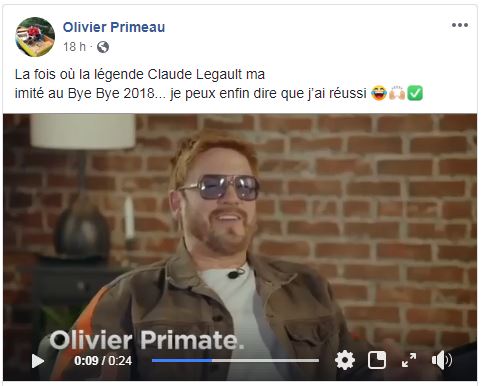 Olivier Primeau caricaturé dans le Bye Bye 2018