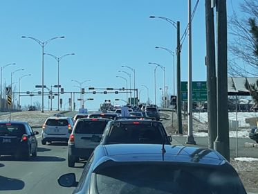 Manifestation des taxis, autoroute 30 au ralenti