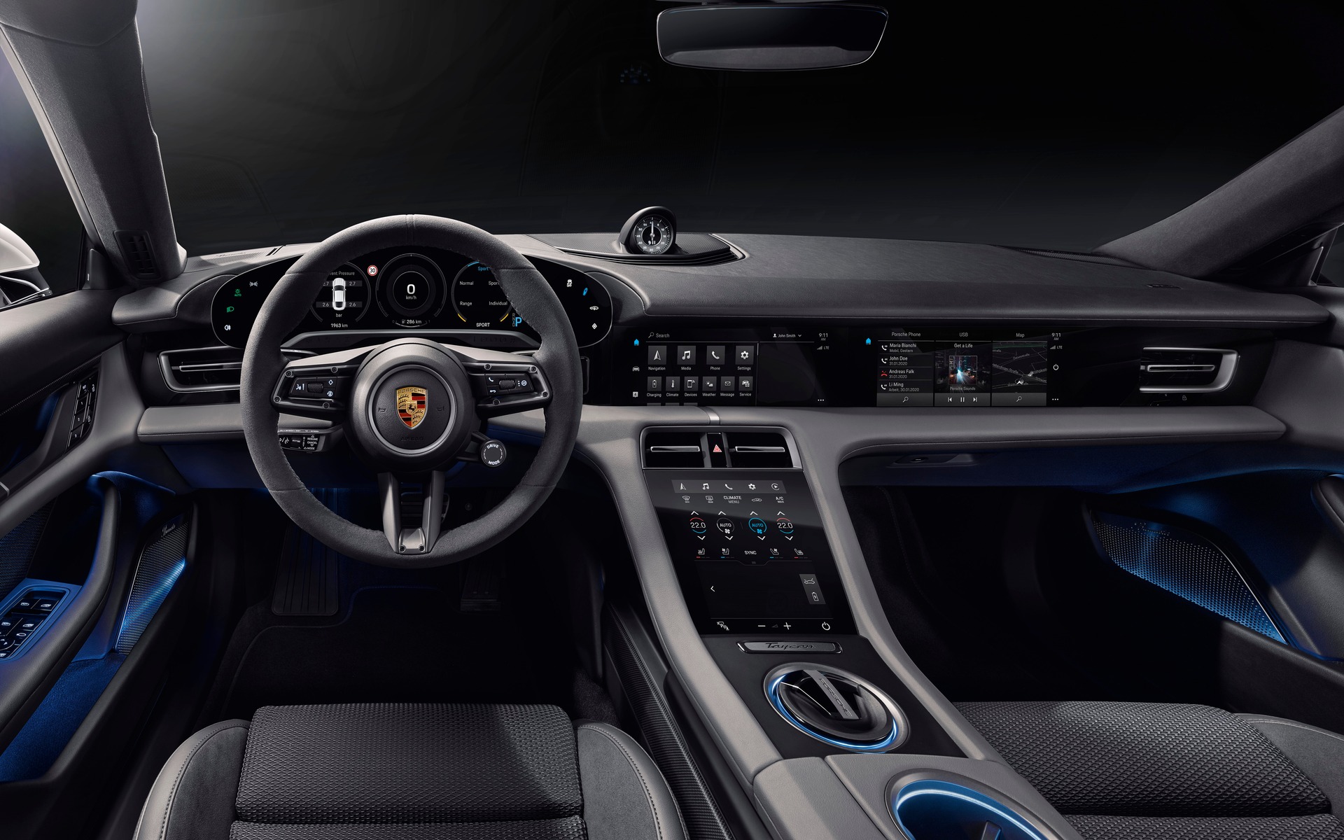 Porsche Taycan 2020 : des premières images de l’habitacle
