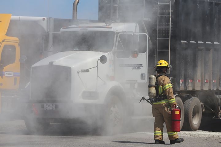 Début d’incendie dans un poids lourd à Sainte-Catherine