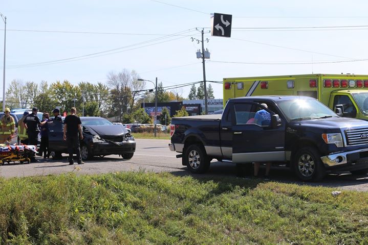 Tamponnage de trois véhicules sur la route 132