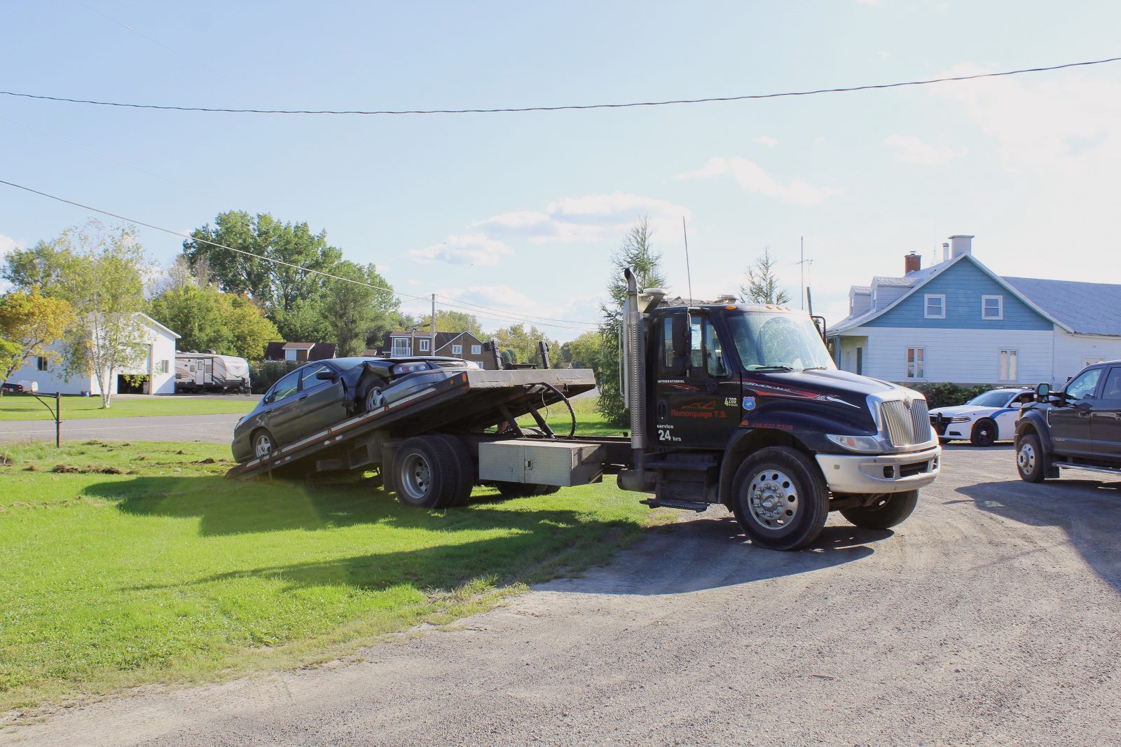 Sortie de route sur le rang Saint-Régis