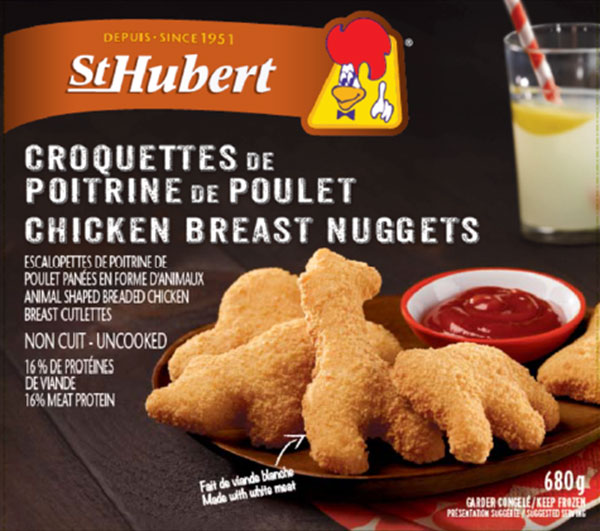 Rappel de croquettes de poulet de la marque St-Hubert