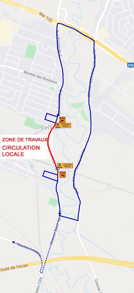 Une partie de la rue Principale fermée pendant deux jours à Delson