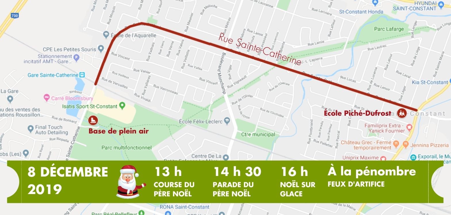 Parade de Noël à Saint-Constant : fermetures de rues et stationnement