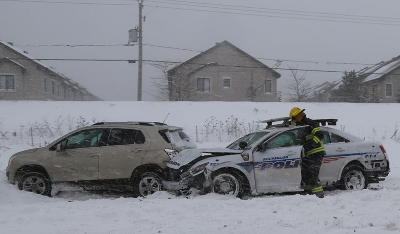 Revue de l&rsquo;année 2019 : carambolage impliquant deux autos de police à Candiac