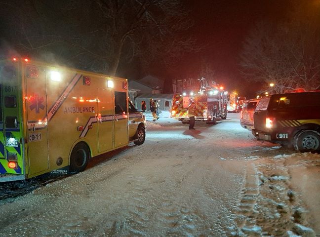 Feu de cuisson rue Champlain à Sainte-Catherine